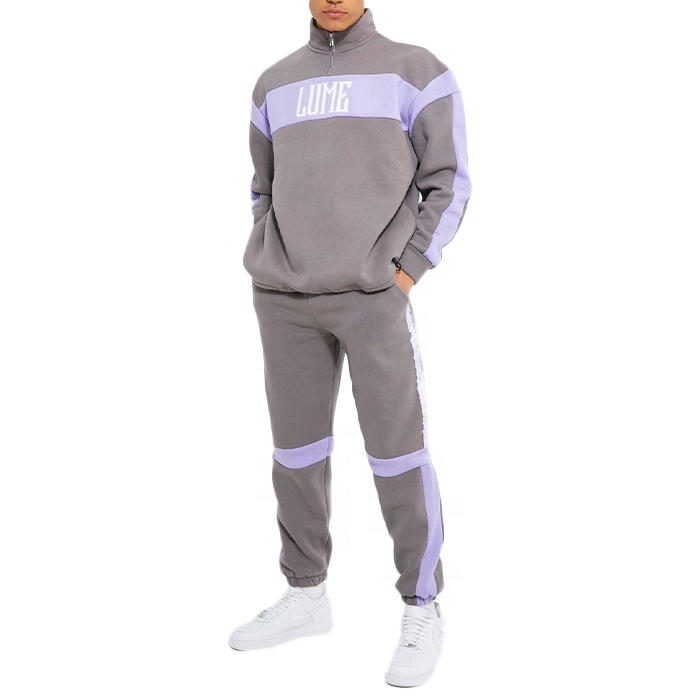 Finch Garment Custom Logo Print Mens Sweatsuit 2 Piece Sets Quarter Zip Up Training Jogging Wear Tracksuit